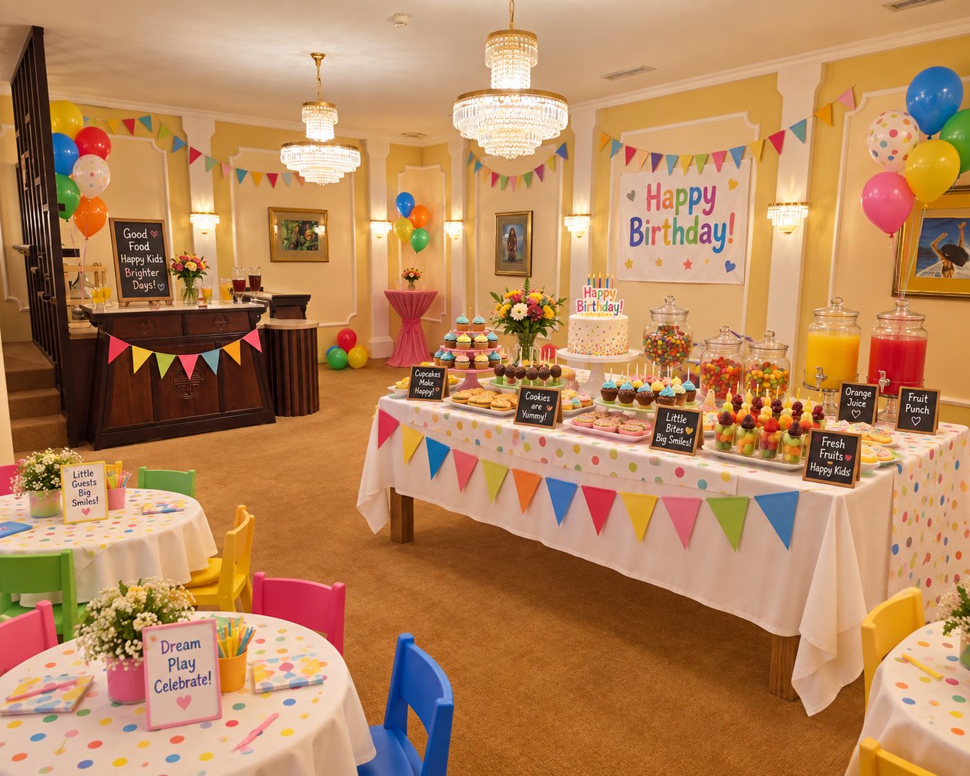 Buntes Buffet für Kinder