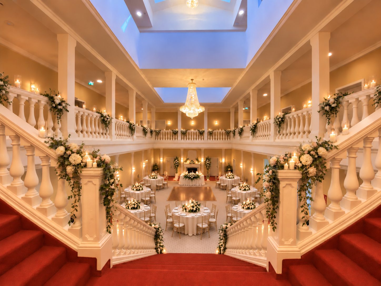 Festlich gedeckte Hochzeitstische