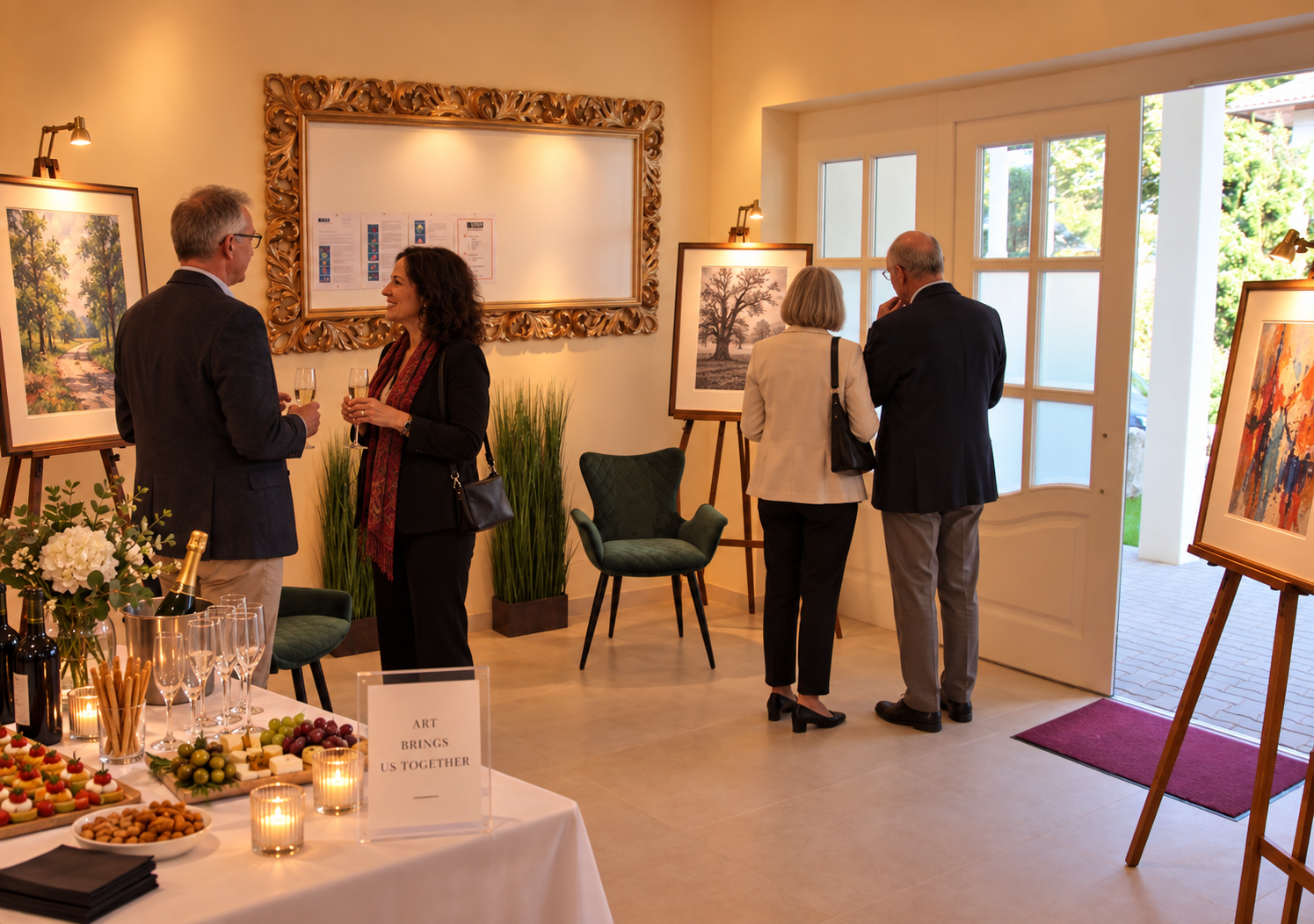 Kunstpräsentation und Empfang im Foyer